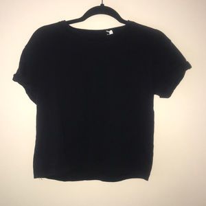 Black Crop Top T-Shirt